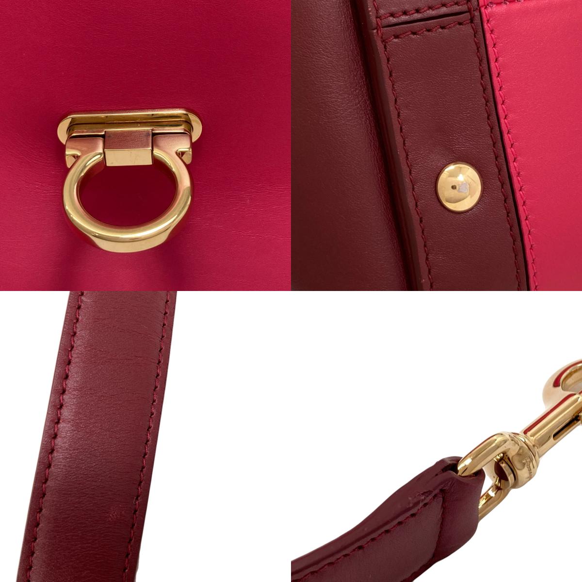 Salvatore Ferragamo Sophia Gancini Hardware Handbag Leather Ladies [Used]