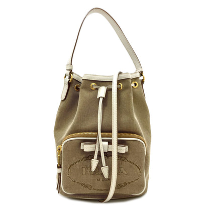 PRADA Fiocco Drawstring Bag 2WAY Handbag Canvas Ladies [Used]