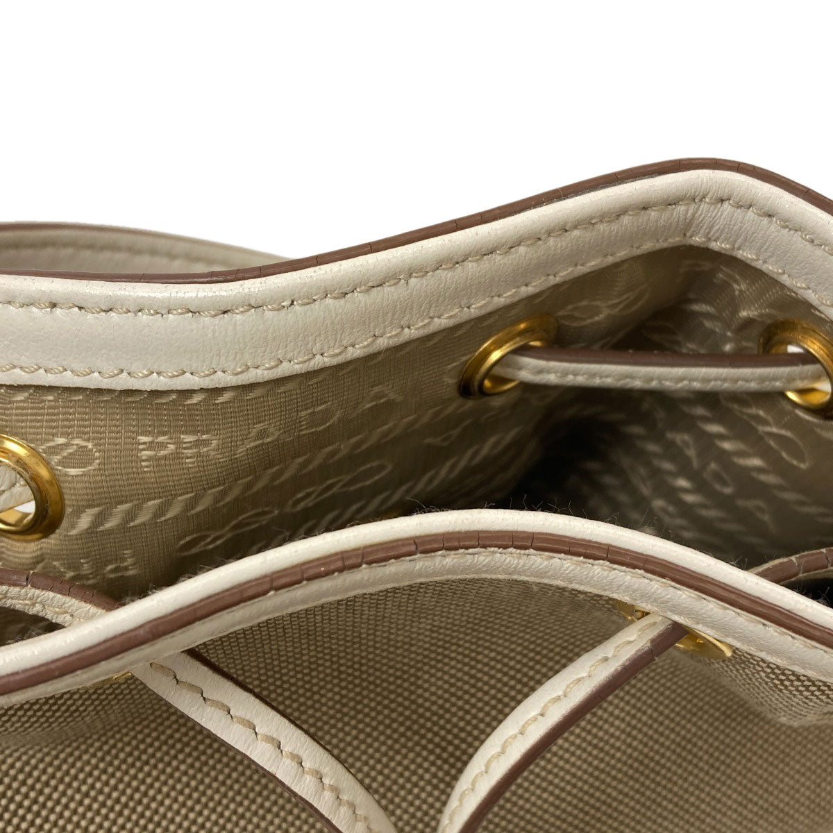 PRADA Fiocco Drawstring Bag 2WAY Handbag Canvas Ladies [Used]