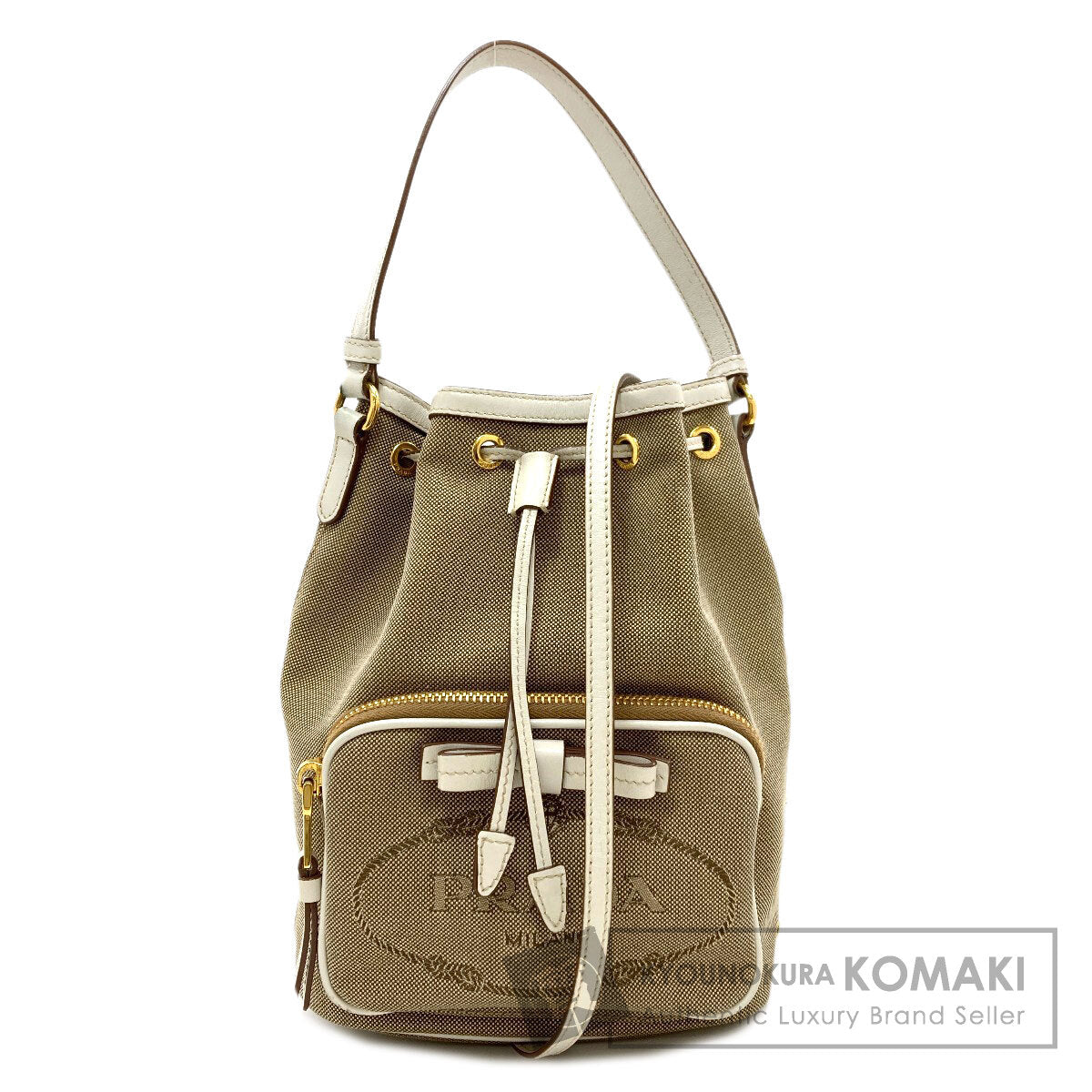 PRADA Fiocco Drawstring Bag 2WAY Handbag Canvas Ladies [Used]