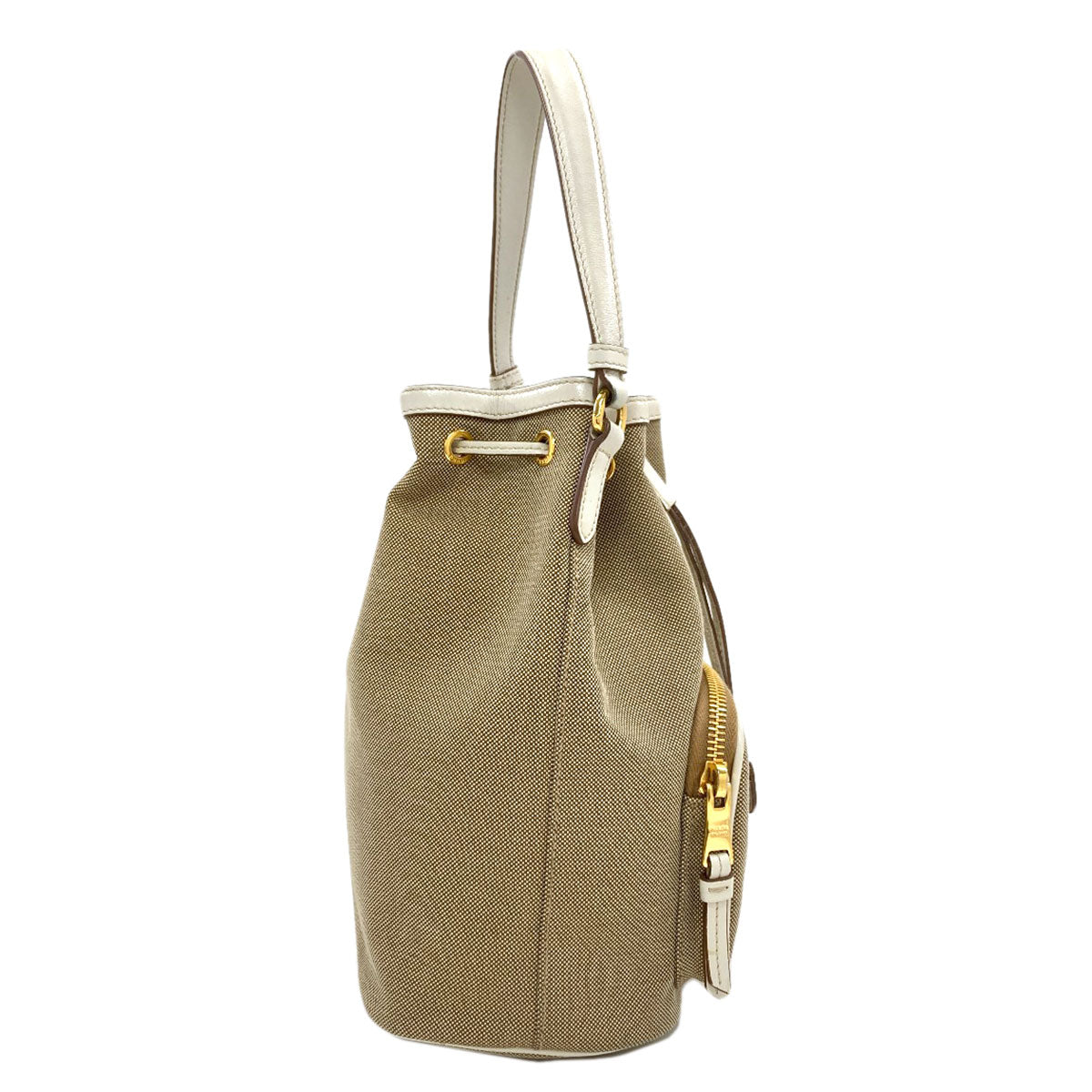 PRADA Fiocco Drawstring Bag 2WAY Handbag Canvas Ladies [Used]