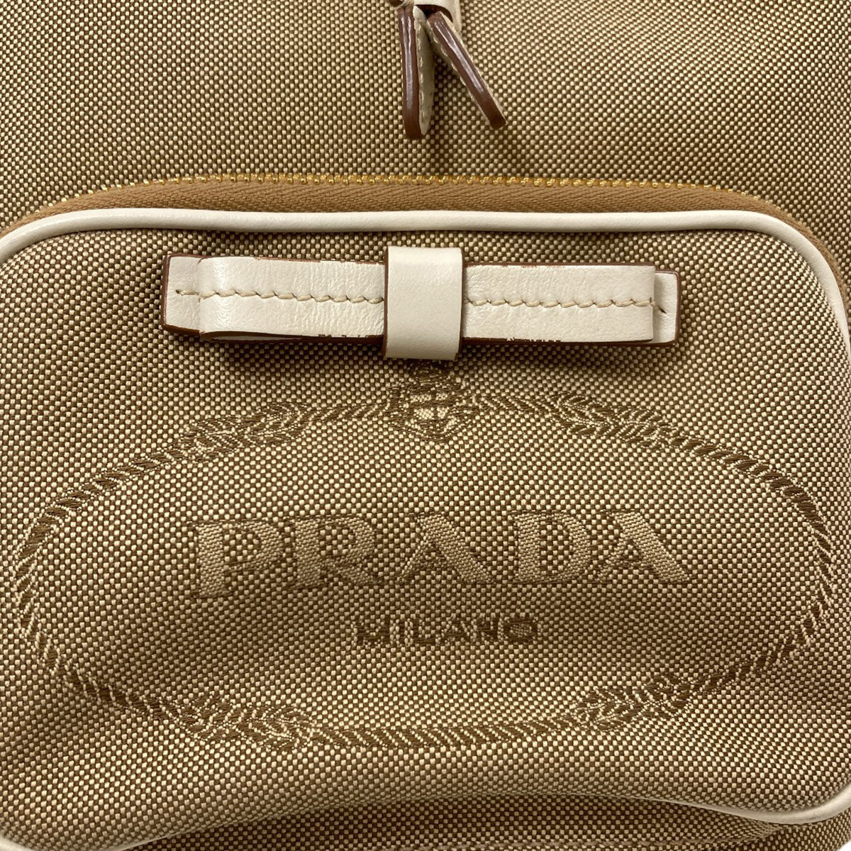 PRADA Fiocco Drawstring Bag 2WAY Handbag Canvas Ladies [Used]