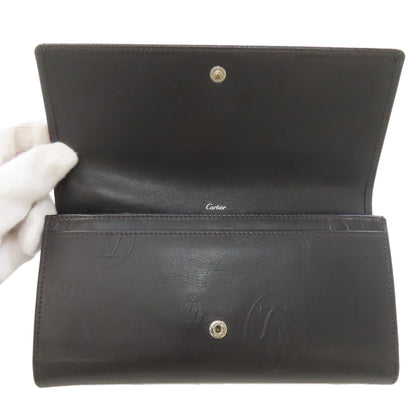CARTIER happy Birthday Long wallet (with coin pocket) Leather Ladies [Used]