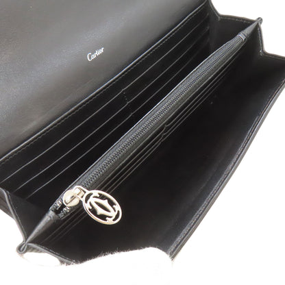 CARTIER happy Birthday Long wallet (with coin pocket) Leather Ladies [Used]