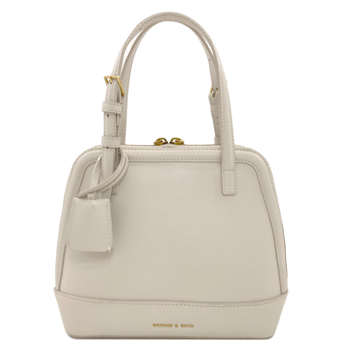 CHARLES＆KEITH Enola Textured Double Handle Structured Bag Handbag Leather Ladies [Used]