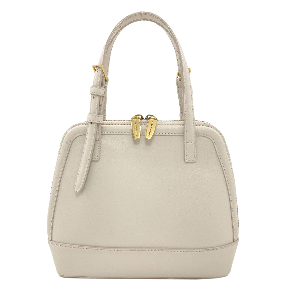 CHARLES＆KEITH Enola Textured Double Handle Structured Bag Handbag Leather Ladies [Used]