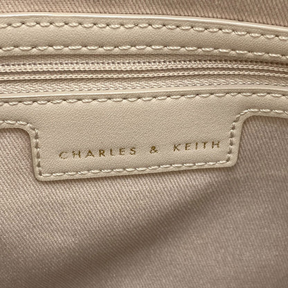 CHARLES＆KEITH Enola Textured Double Handle Structured Bag Handbag Leather Ladies [Used]