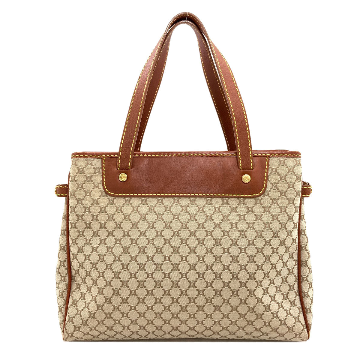 CELINE Macadam pattern Handbag Canvas LeatherLadies [Used]