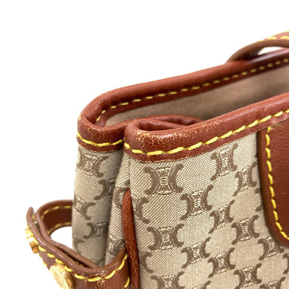CELINE Macadam pattern Handbag Canvas LeatherLadies [Used]