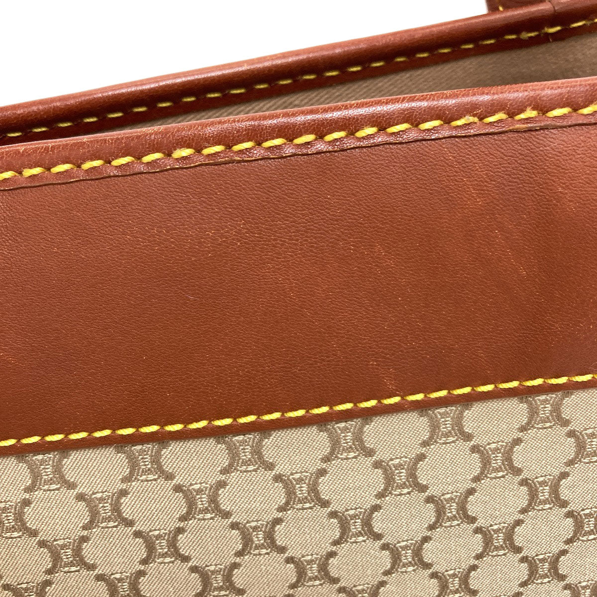 CELINE Macadam pattern Handbag Canvas LeatherLadies [Used]