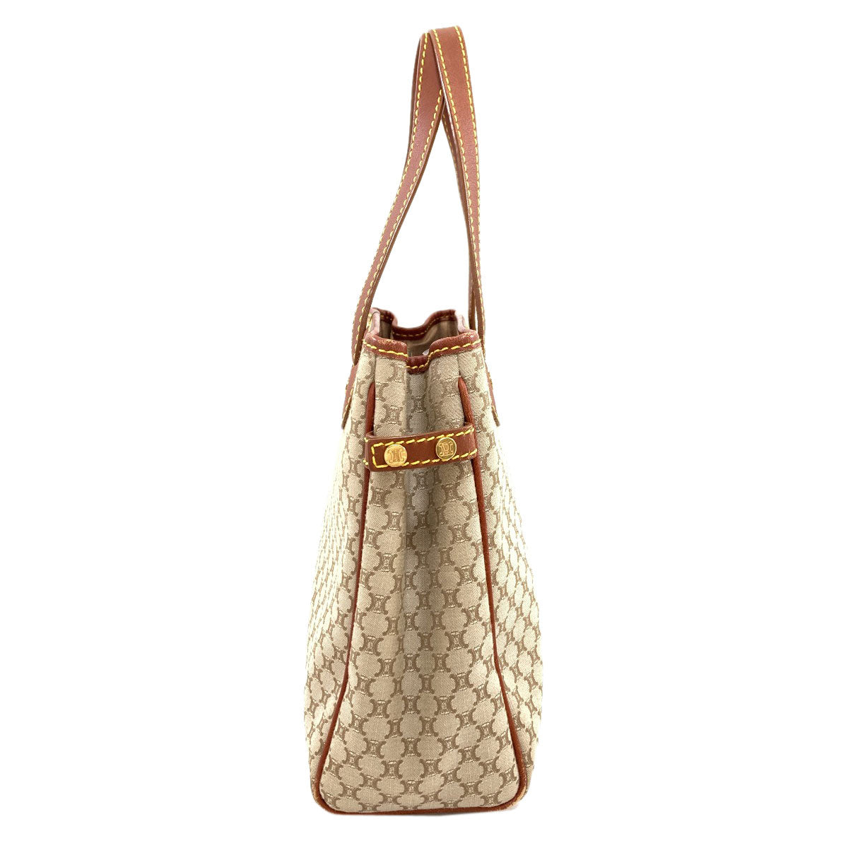 CELINE Macadam pattern Handbag Canvas LeatherLadies [Used]