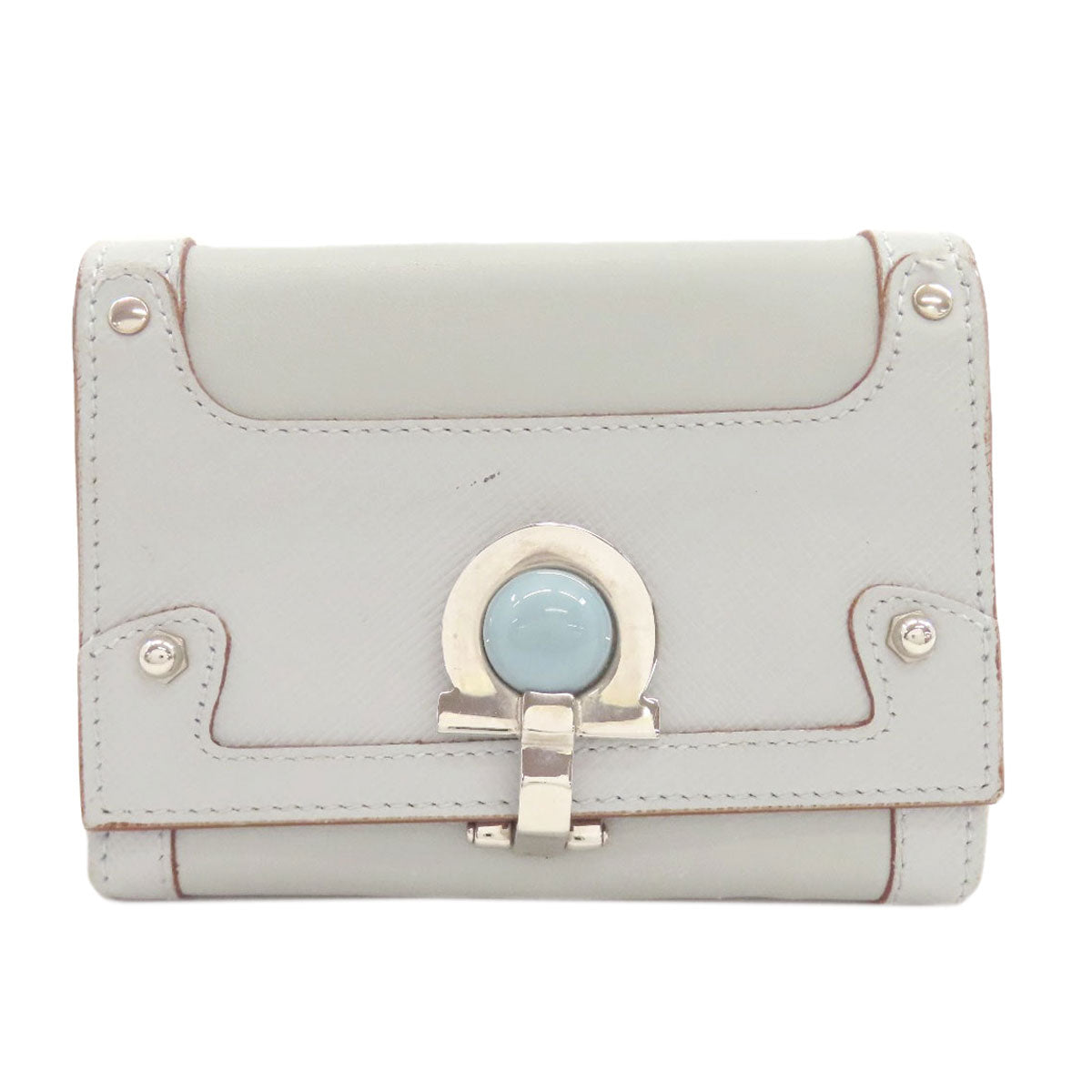 Salvatore Ferragamo GanciniHardware Bifold Wallet with Coin Pocket Leather Ladies [Used]