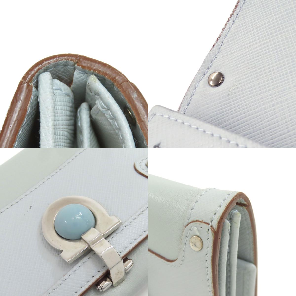 Salvatore Ferragamo GanciniHardware Bifold Wallet with Coin Pocket Leather Ladies [Used]
