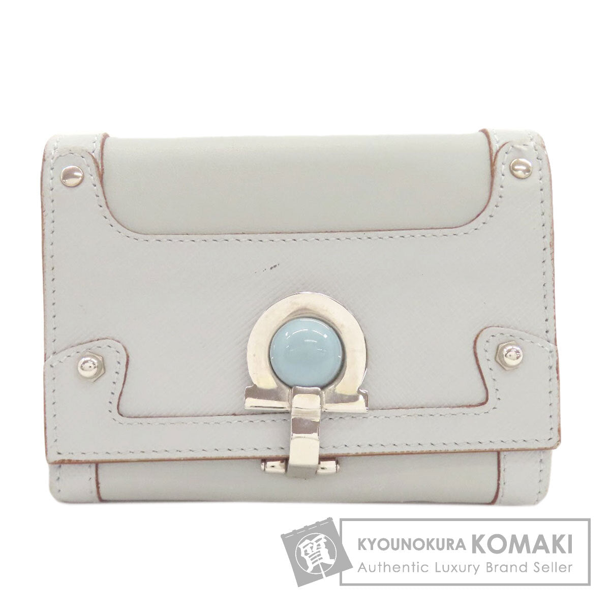Salvatore Ferragamo GanciniHardware Bifold Wallet with Coin Pocket Leather Ladies [Used]