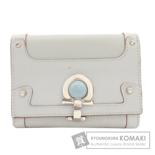 Salvatore Ferragamo GanciniHardware Bifold Wallet with Coin Pocket Leather Ladies [Used]