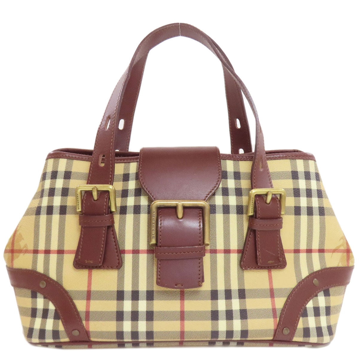BURBERRY Burberry Check Handbag PVC LeatherLadies [Used]