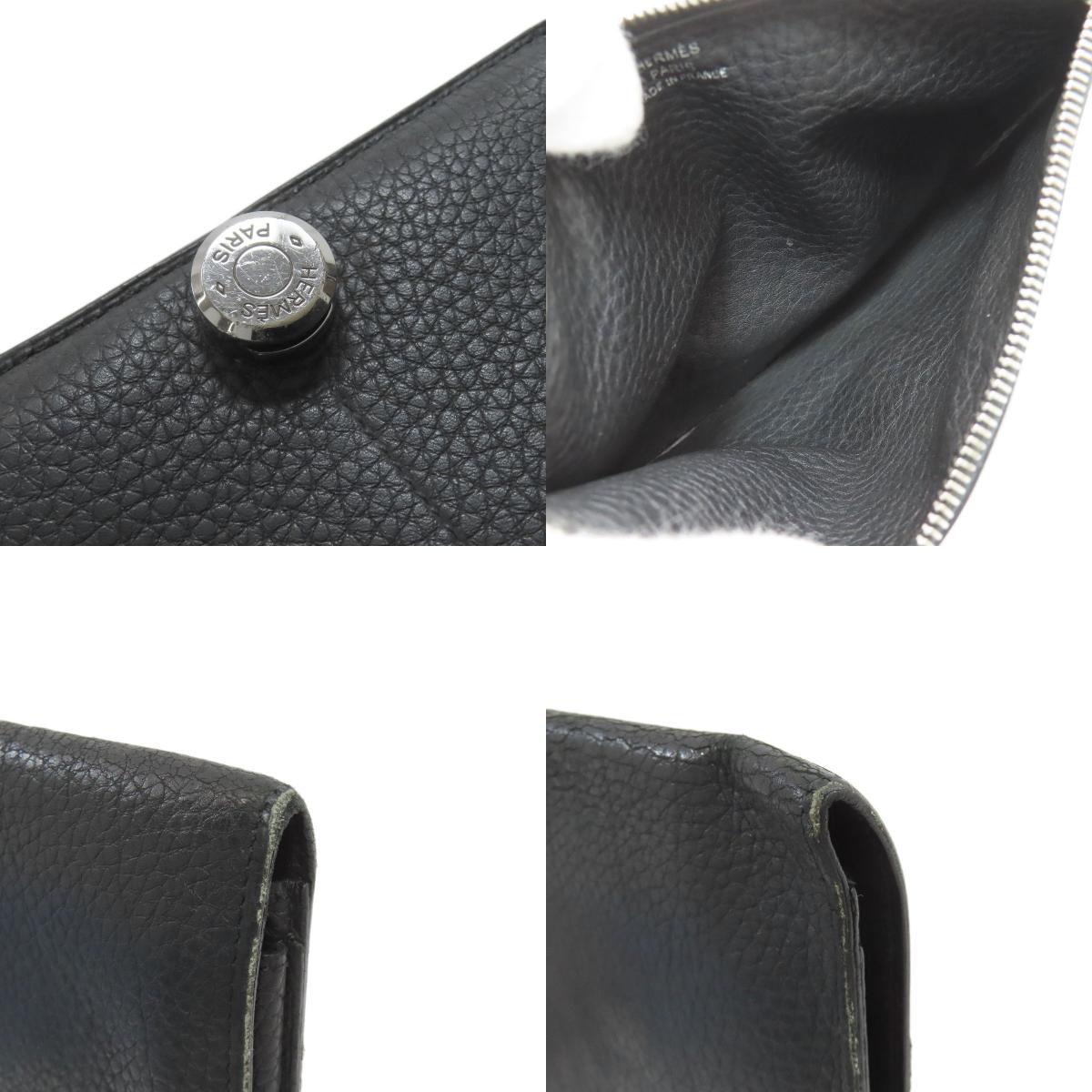 HERMES Dogon GM Duo SilverHardware Long wallet (with coin pocket) Togo Ladies [Used]