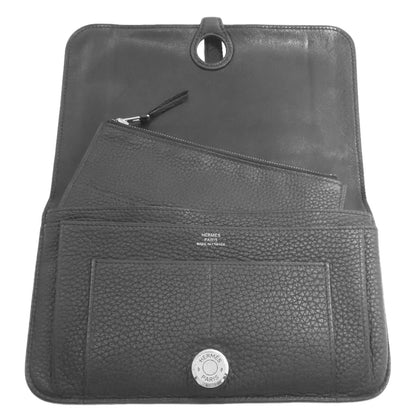 HERMES Dogon GM Duo SilverHardware Long wallet (with coin pocket) Togo Ladies [Used]