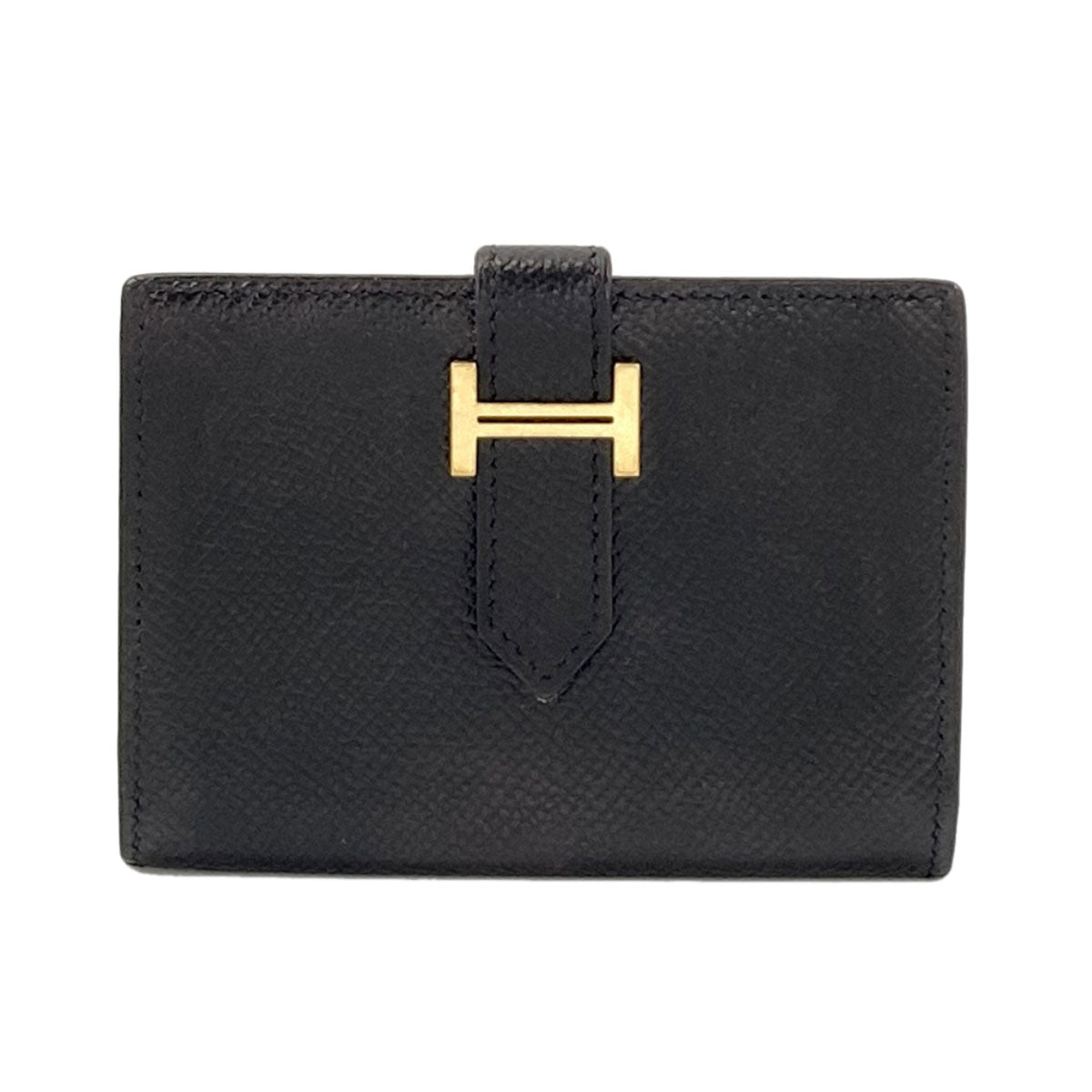 HERMES Bearn Gold Hardware Card Case Epsom Ladies [Used]