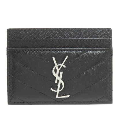 YVES SAINT LAURENT V stitch Cassandra Card Case Calf Ladies [Used]