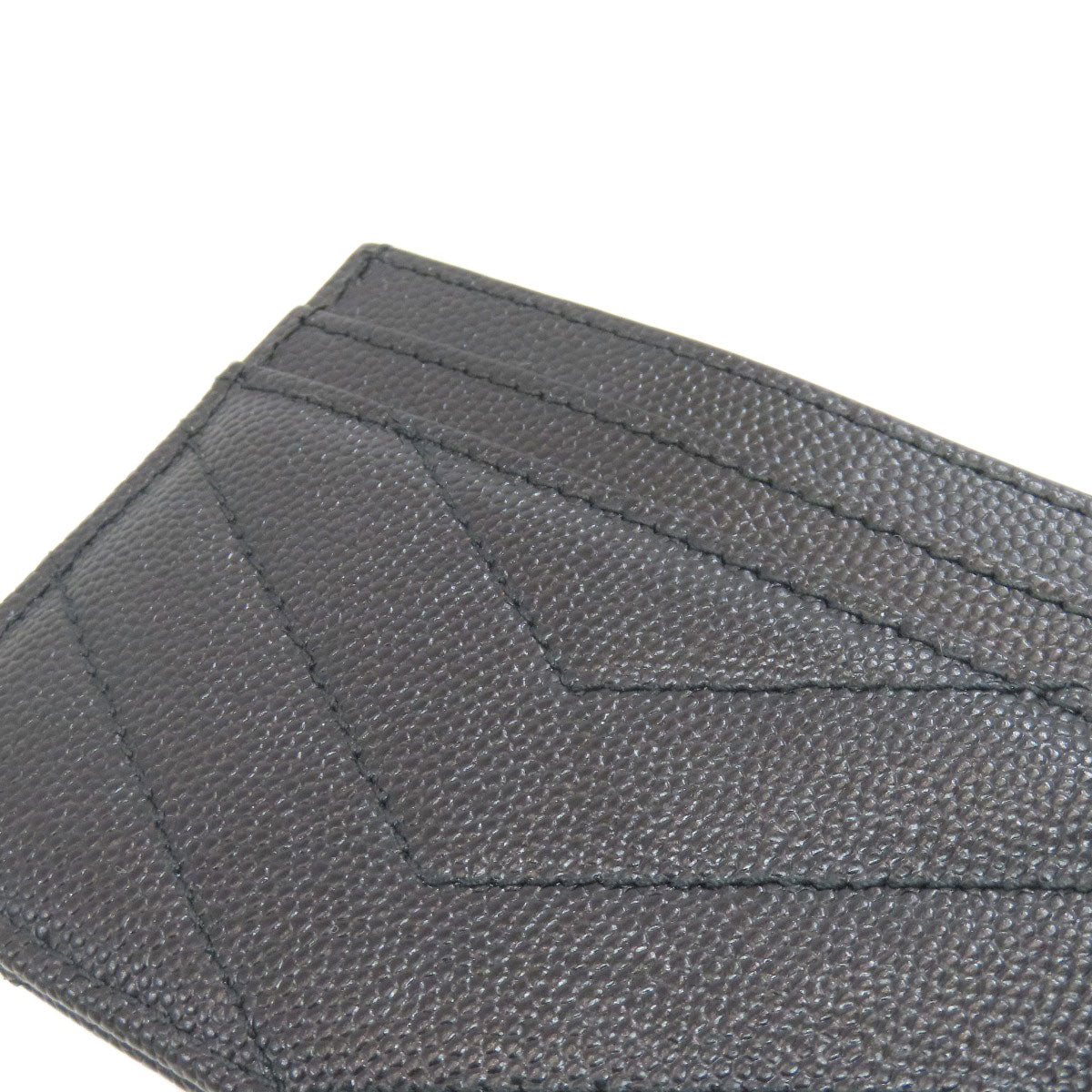 YVES SAINT LAURENT V stitch Cassandra Card Case Calf Ladies [Used]