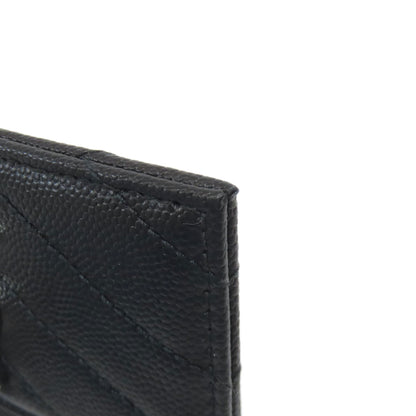 YVES SAINT LAURENT V stitch Cassandra Card Case Calf Ladies [Used]