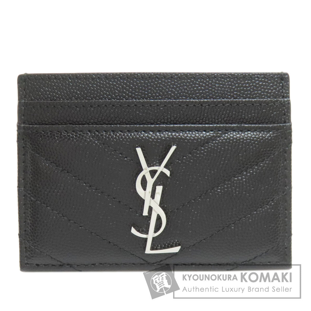 YVES SAINT LAURENT V stitch Cassandra Card Case Calf Ladies [Used]