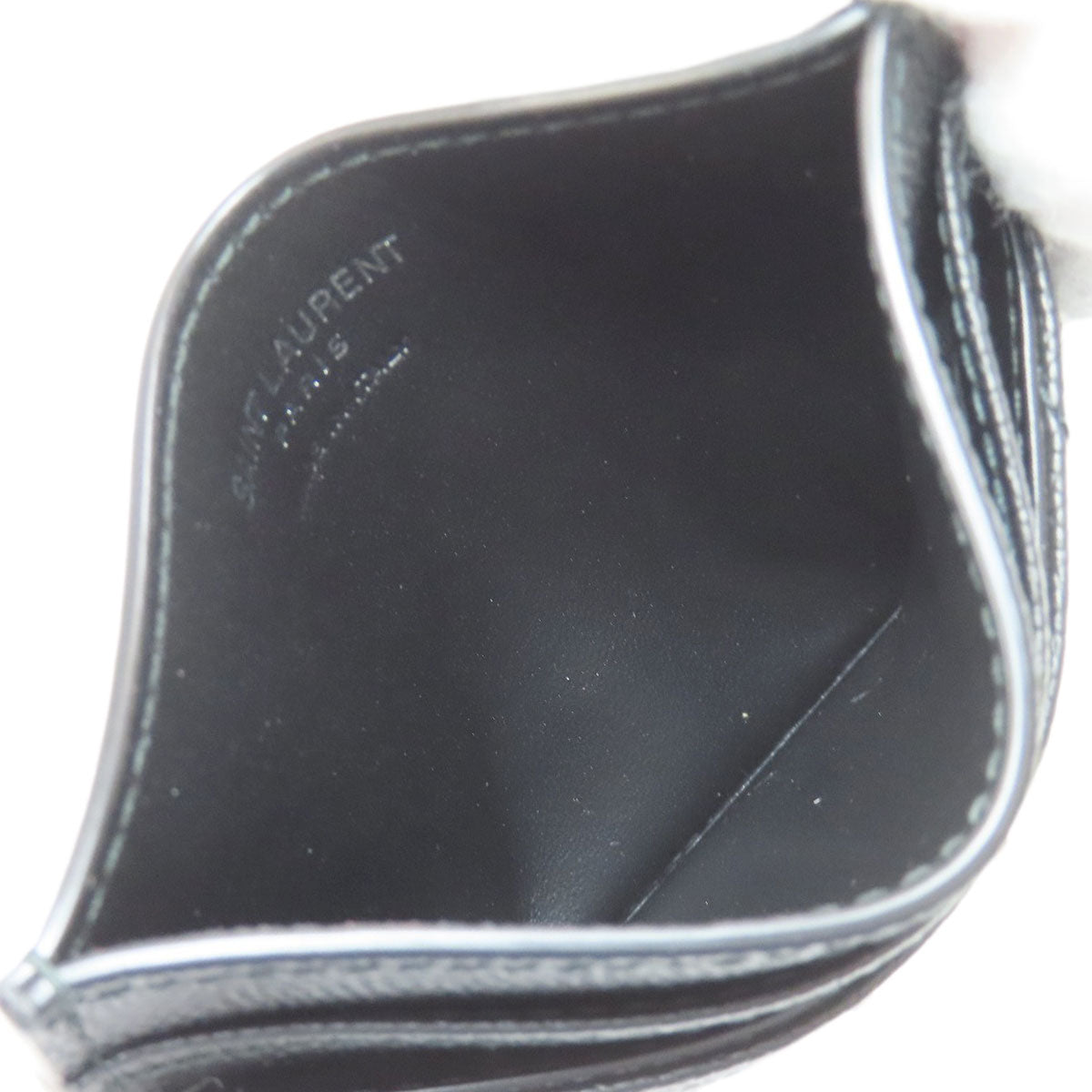 YVES SAINT LAURENT V stitch Cassandra Card Case Calf Ladies [Used]