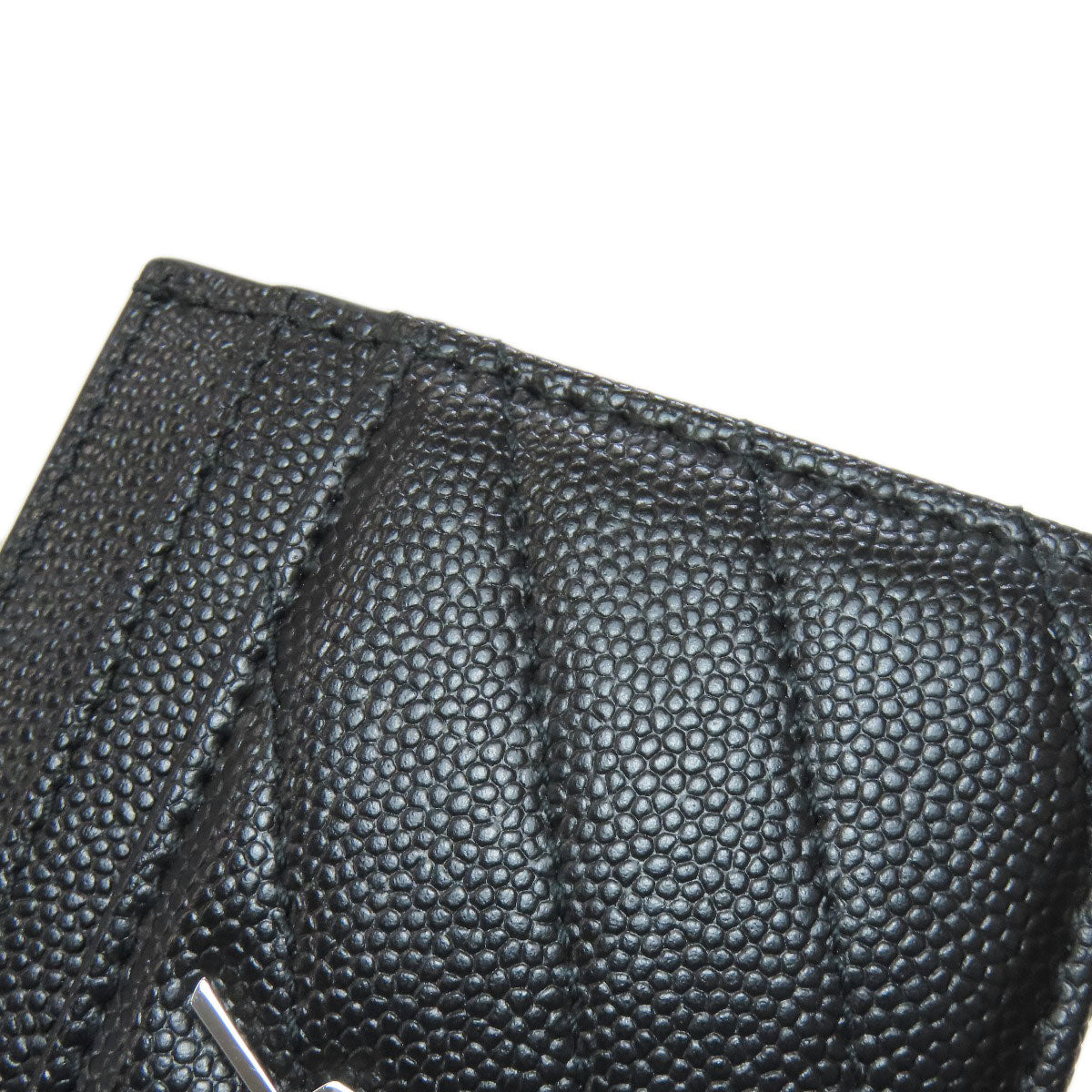 YVES SAINT LAURENT V stitch Cassandra Card Case Calf Ladies [Used]
