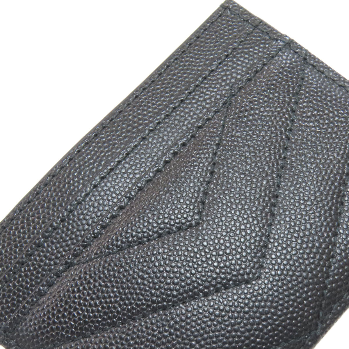 YVES SAINT LAURENT V stitch Cassandra Card Case Calf Ladies [Used]