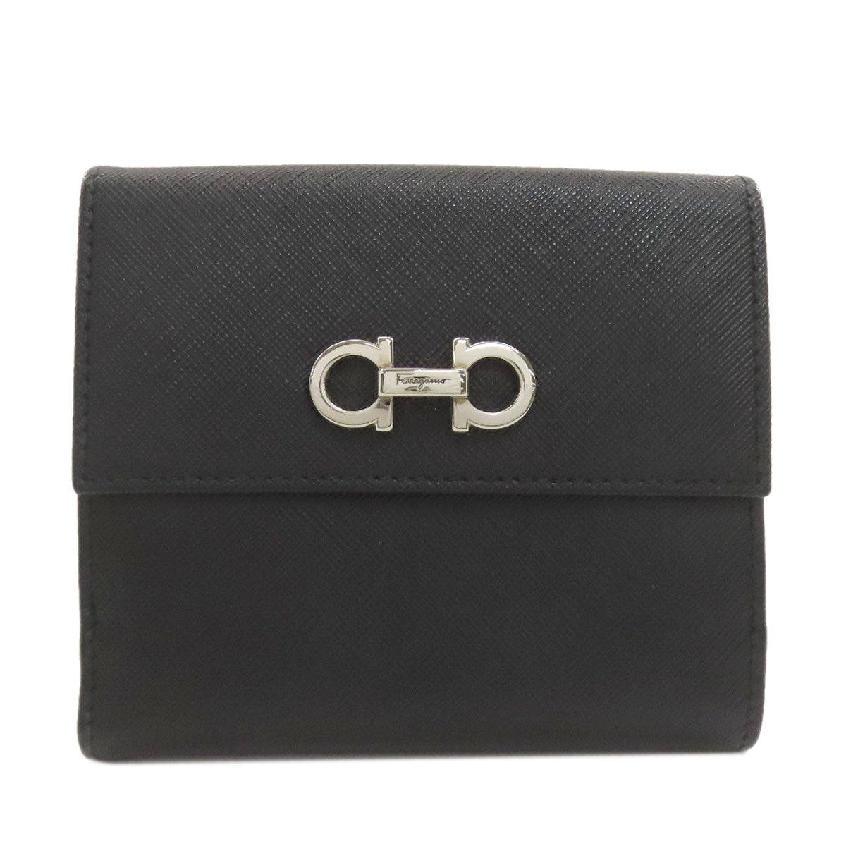 Salvatore Ferragamo GanciniHardware Bifold Wallet with Coin Pocket Leather Ladies [Used]