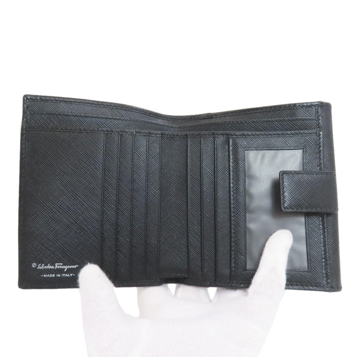 Salvatore Ferragamo GanciniHardware Bifold Wallet with Coin Pocket Leather Ladies [Used]