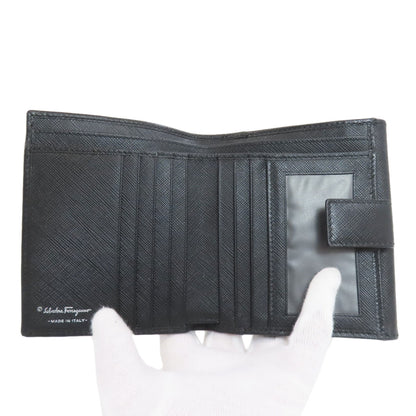 Salvatore Ferragamo GanciniHardware Bifold Wallet with Coin Pocket Leather Ladies [Used]