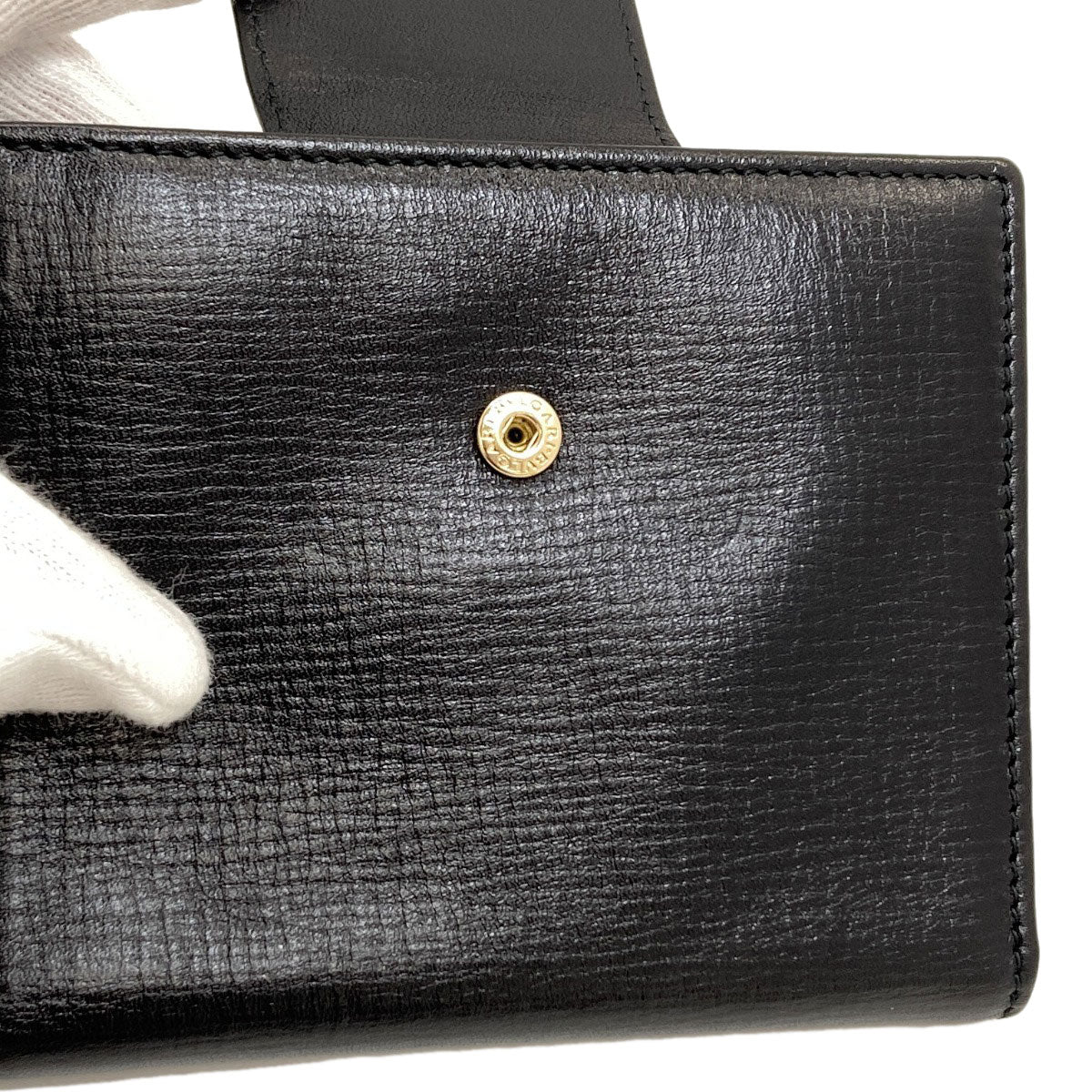 BVLGARI logo Bifold Wallet with Coin Pocket Leather Ladies [Used]