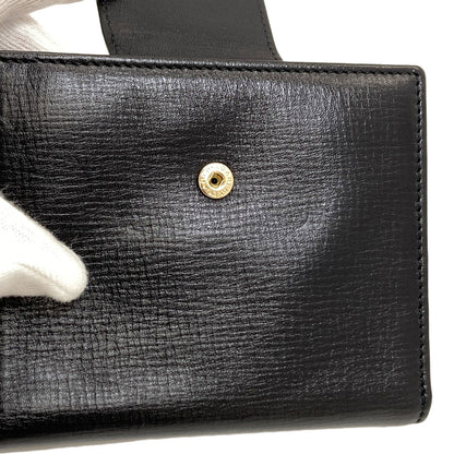 BVLGARI logo Bifold Wallet with Coin Pocket Leather Ladies [Used]