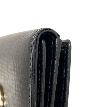 BVLGARI logo Bifold Wallet with Coin Pocket Leather Ladies [Used]