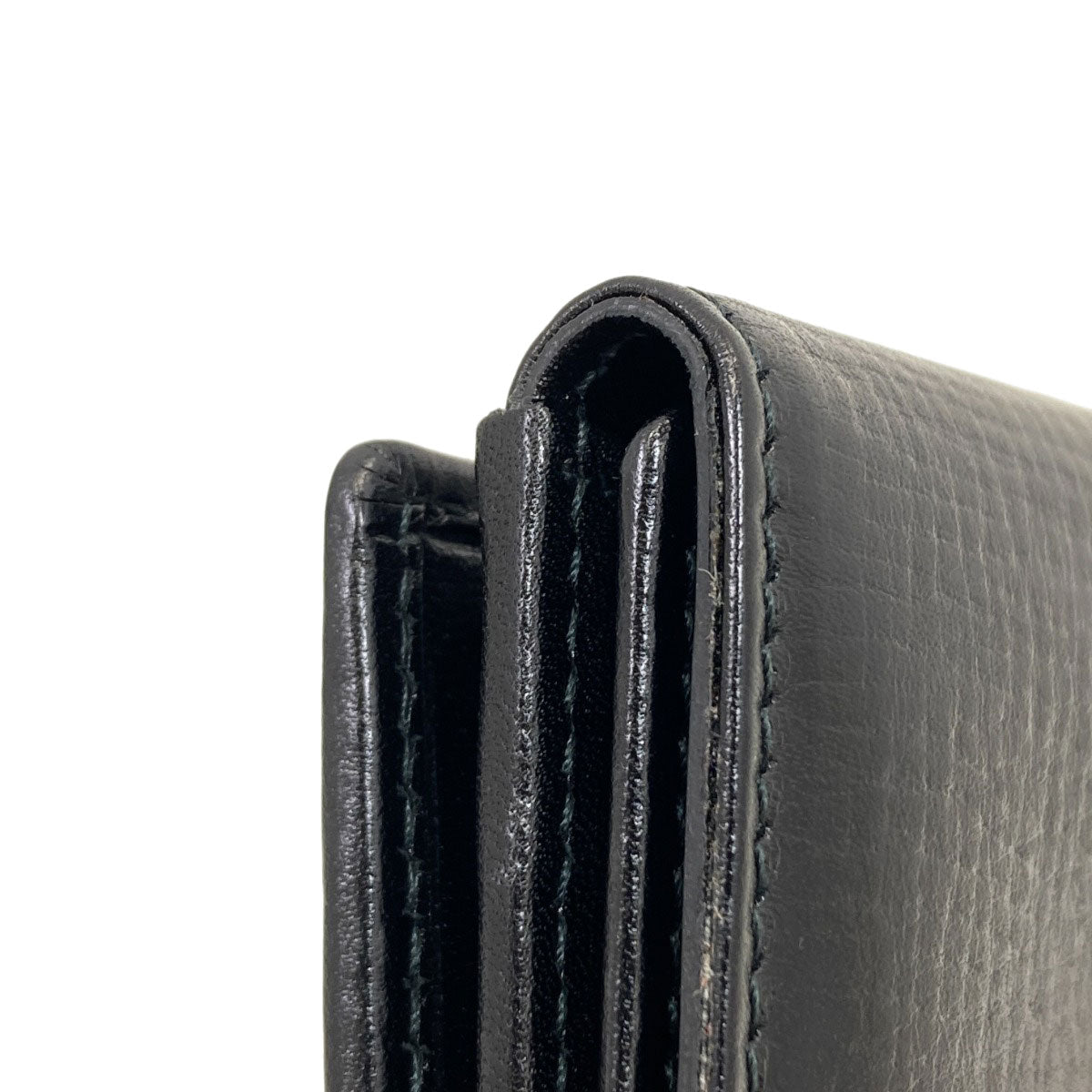 BVLGARI logo Bifold Wallet with Coin Pocket Leather Ladies [Used]