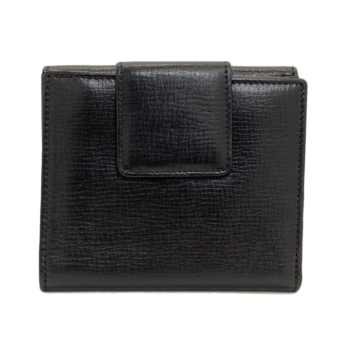 BVLGARI logo Bifold Wallet with Coin Pocket Leather Ladies [Used]