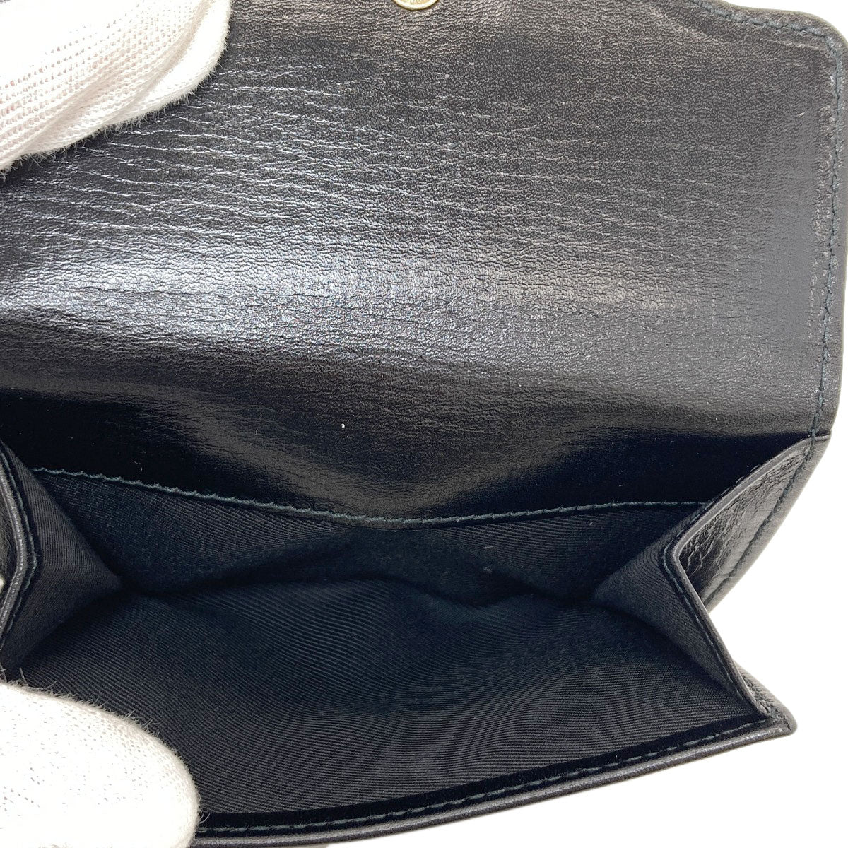 BVLGARI logo Bifold Wallet with Coin Pocket Leather Ladies [Used]