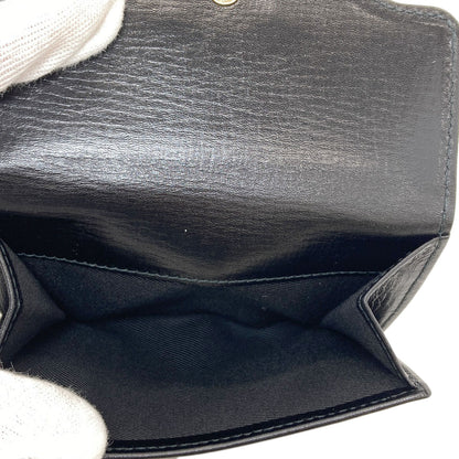 BVLGARI logo Bifold Wallet with Coin Pocket Leather Ladies [Used]