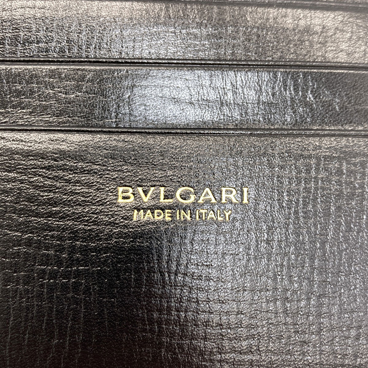 BVLGARI logo Bifold Wallet with Coin Pocket Leather Ladies [Used]