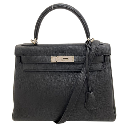 HERMES Kelly 28 Inner Stitch SilverHardware Handbag Taurillon Clemence Ladies [Used]