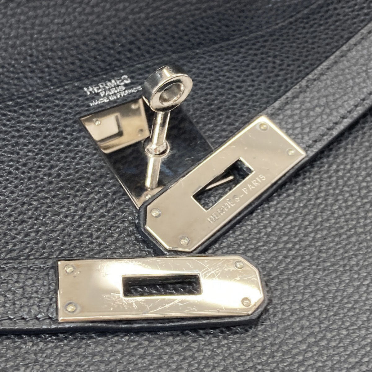 HERMES Kelly 28 Inner Stitch SilverHardware Handbag Taurillon Clemence Ladies [Used]