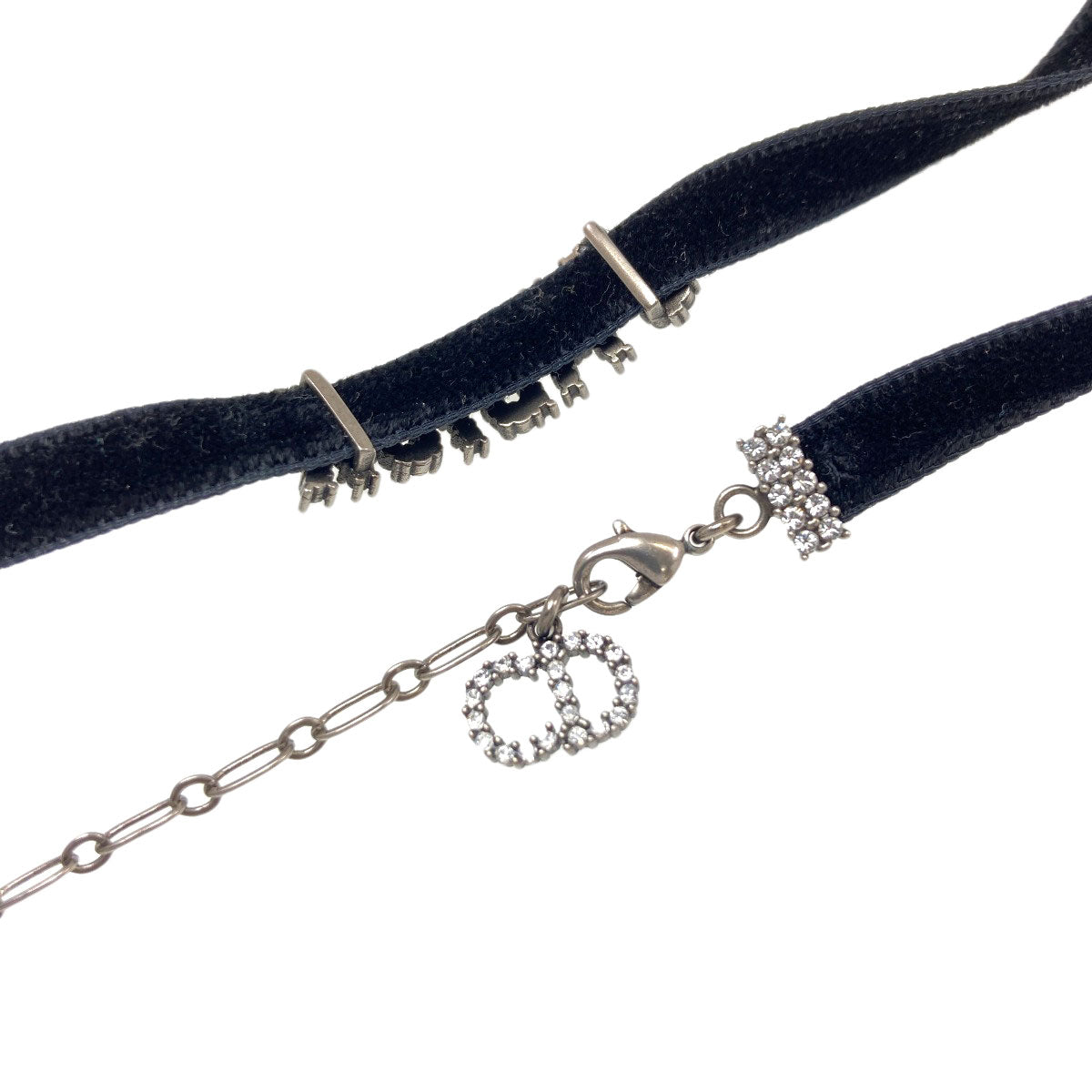 CHRISTIAN DIOR Jadior choker Velor Ladies [Used]