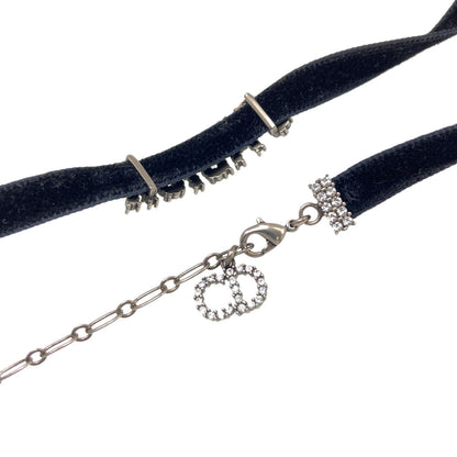 CHRISTIAN DIOR Jadior choker Velor Ladies [Used]