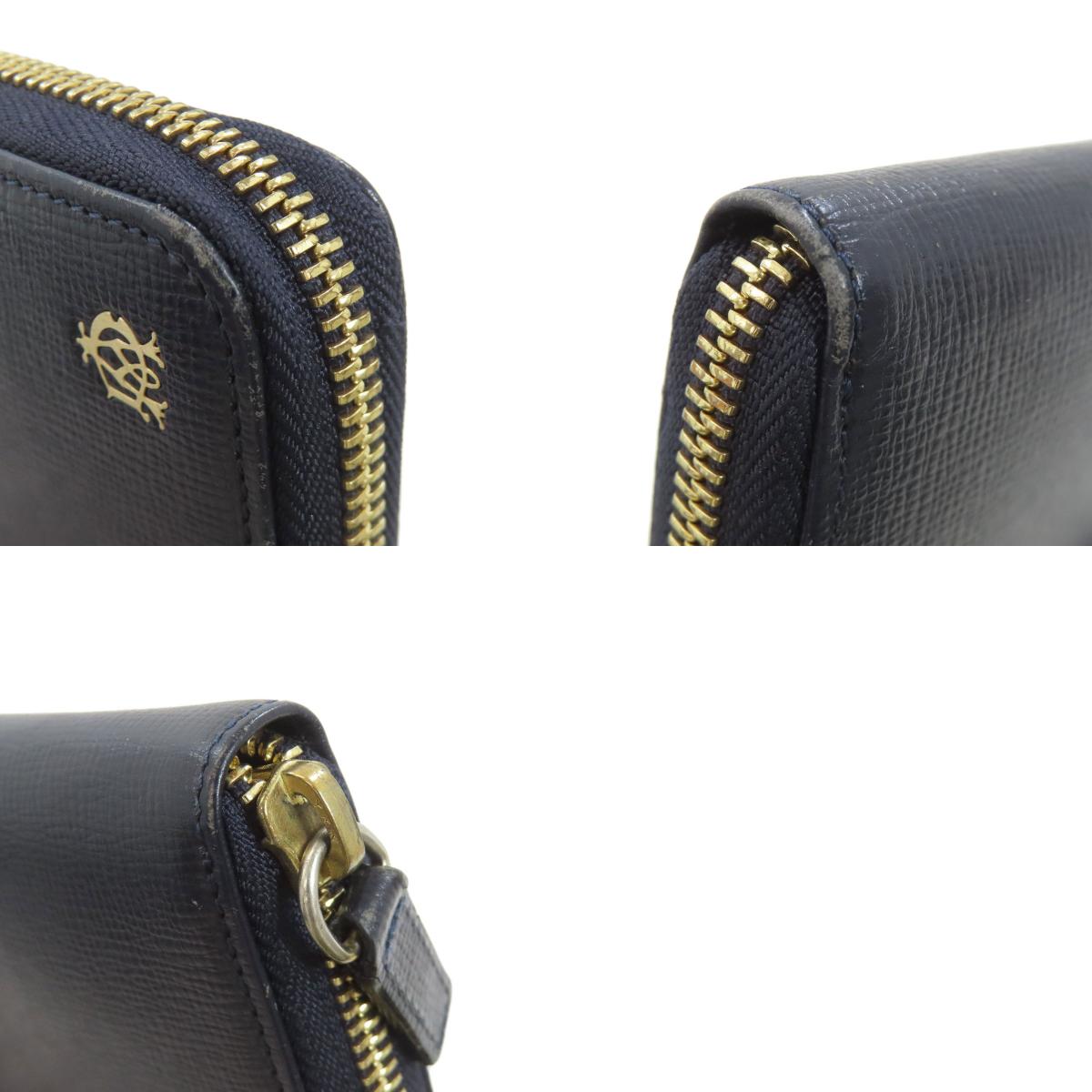 Dunhill logo Long wallet (with coin pocket) Leather mens [Used]