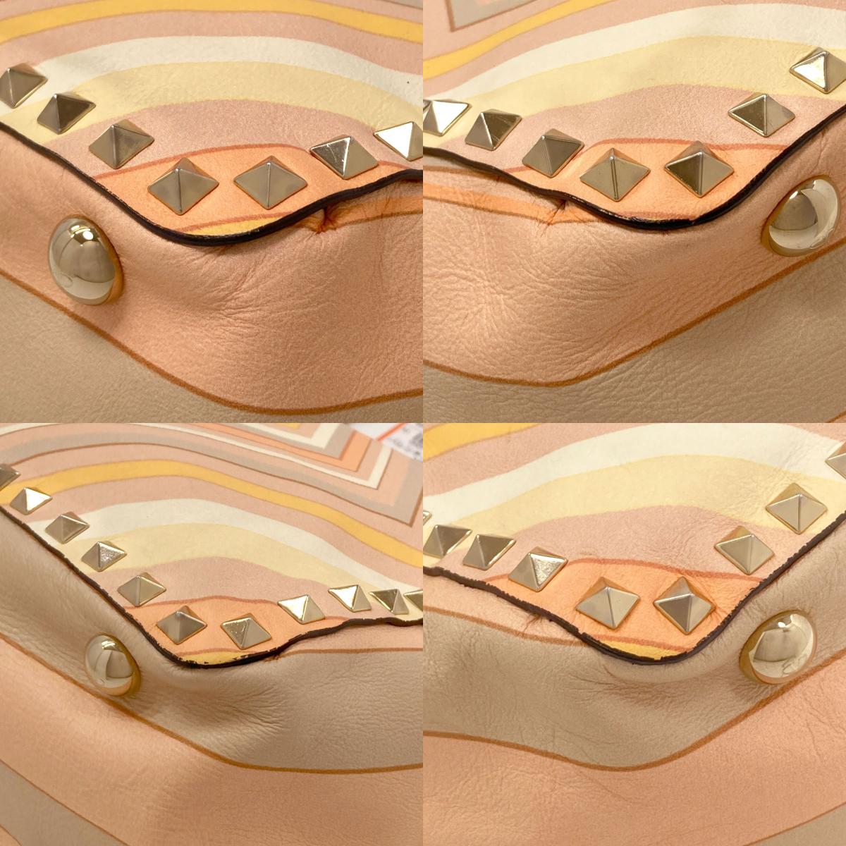 VALENTINO Studs 2WAY Handbag Leather Ladies [Used]