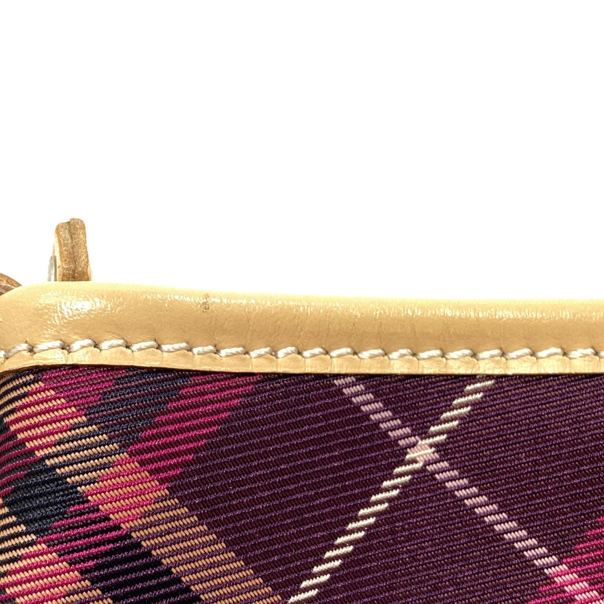 BURBERRY Blue Label Checkpattern Shoulder Bag Nylon LeatherLadies [Used]