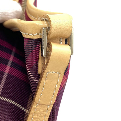 BURBERRY Blue Label Checkpattern Shoulder Bag Nylon LeatherLadies [Used]