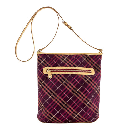BURBERRY Blue Label Checkpattern Shoulder Bag Nylon LeatherLadies [Used]